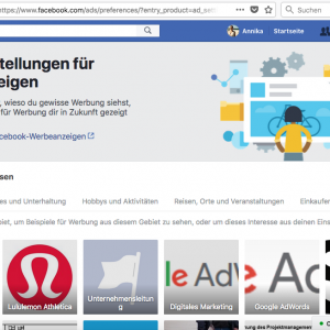 Facebook Werbung-Interessen