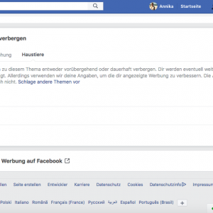 Facebook Werbung-Werbethemen
